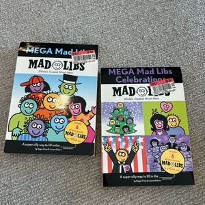 NWT VINTAGE Set of 2 MAD LIBS Game books.Includes over 800 pages of New games.